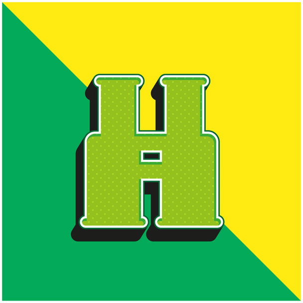 Binocoulars Vihreä ja keltainen moderni 3d vektori kuvake logo - Vektori, kuva