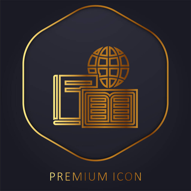 Bücher goldene Linie Premium-Logo oder Symbol - Vektor, Bild