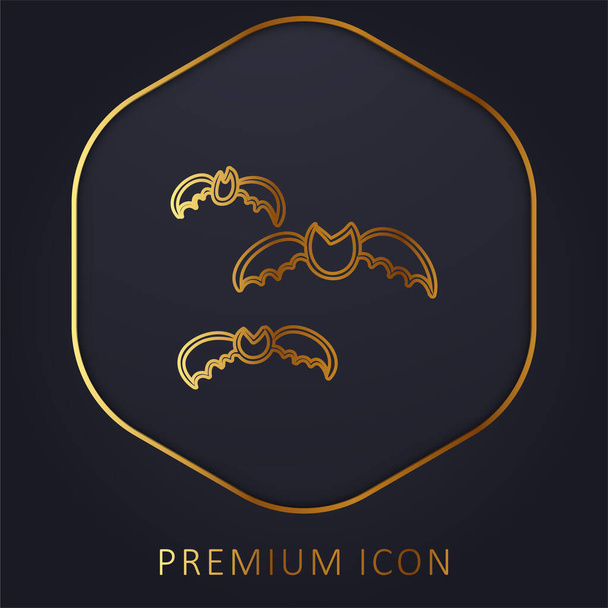 Netopýři Skupina Osnova zlatá čára prémie logo nebo ikona - Vektor, obrázek