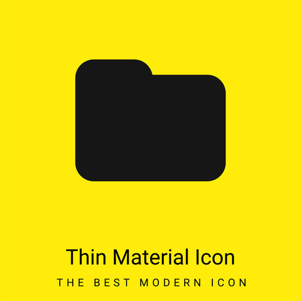 Forma de pasta preta para interface ícone de material amarelo brilhante mínimo - Vetor, Imagem