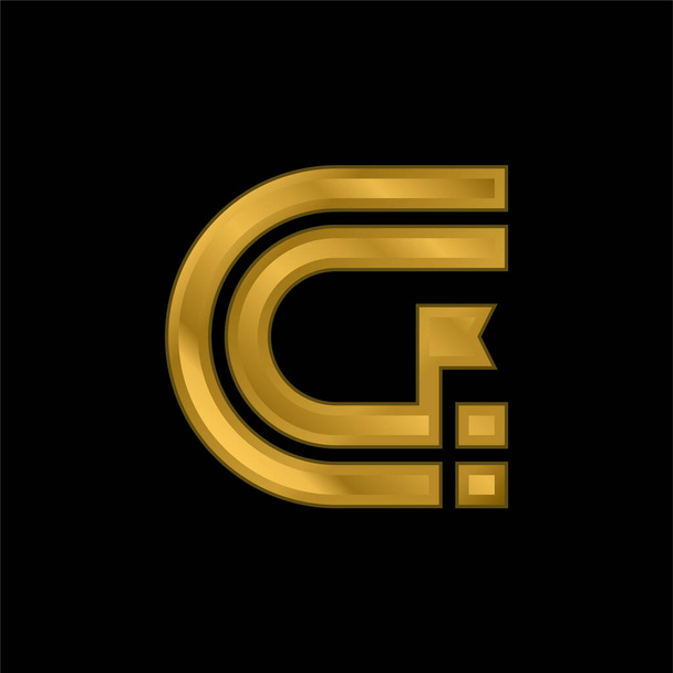 Atletizm Parçası Altın kaplama metalik simge veya logo vektörü - Vektör, Görsel