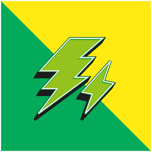 Bolt Greenと黄色のモダンな3Dベクトルアイコンロゴ - ベクター画像