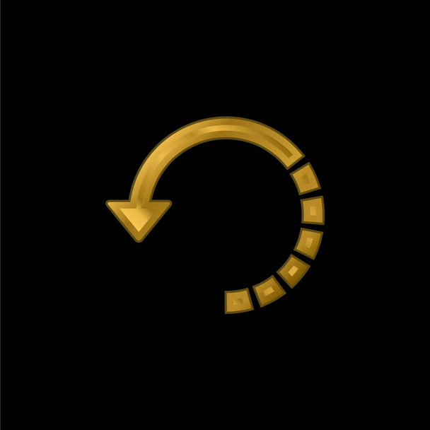 Pijl Cirkel met Half Broken Line vergulde metalen icoon of logo vector - Vector, afbeelding