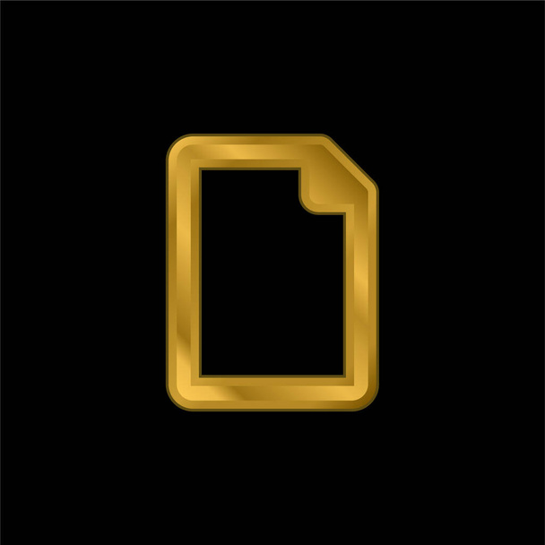 Blank File placcato oro icona metallica o logo vettoriale - Vettoriali, immagini