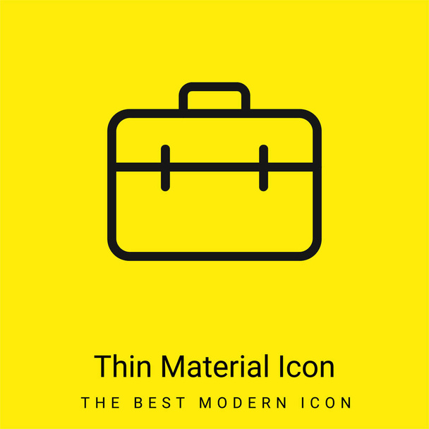 Briefcase minimaal helder geel materiaal icoon - Vector, afbeelding