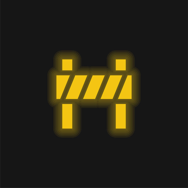Barrier geel gloeiende neon pictogram - Vector, afbeelding