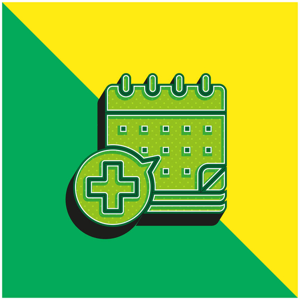 Benoeming Groen en geel modern 3D vector icoon logo - Vector, afbeelding