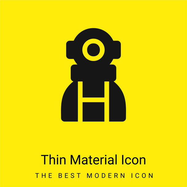 Astronaut minimální jasně žlutý materiál ikona - Vektor, obrázek