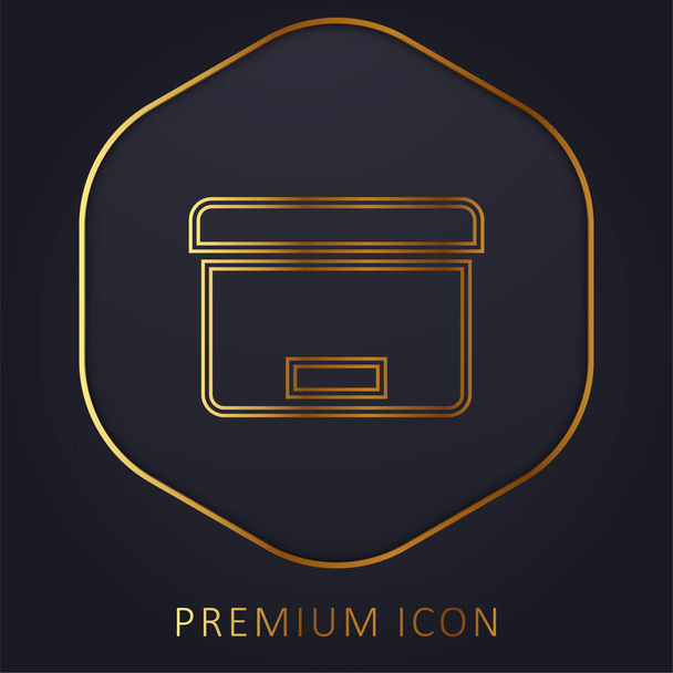 Box Tool For Office Organization arany vonal prémium logó vagy ikon - Vektor, kép