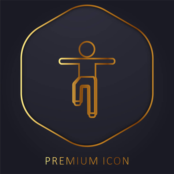 Boy Balance Position arany vonal prémium logó vagy ikon - Vektor, kép