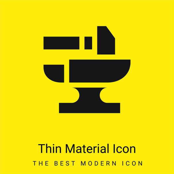 Anvil minimal bright yellow material icon - Vector, Image