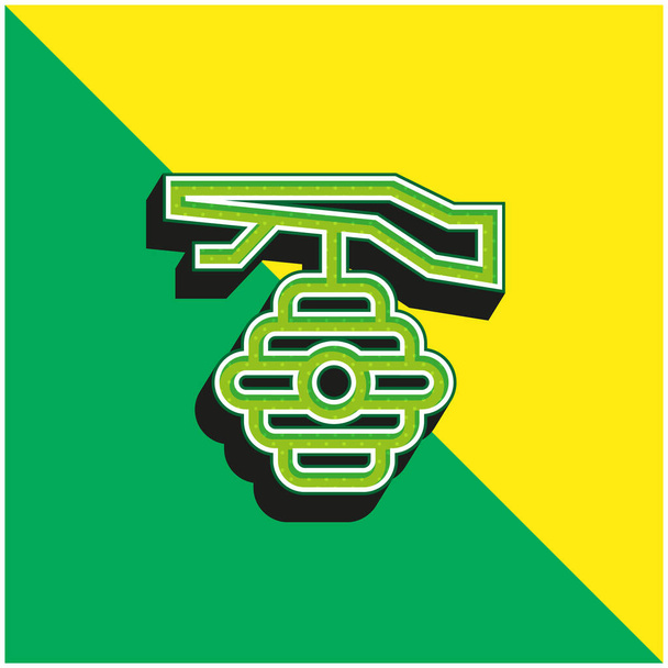 Beehive Logo icona vettoriale 3D moderna verde e gialla - Vettoriali, immagini