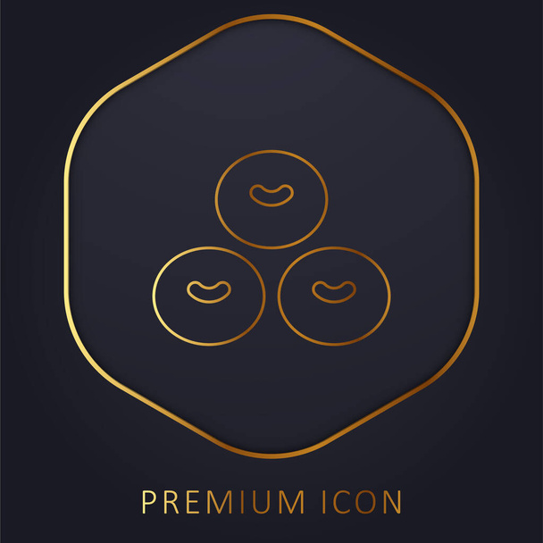 Bloedcel gouden lijn premium logo of pictogram - Vector, afbeelding
