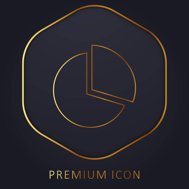 Black Circular Graphic logotipo premium de línea dorada o icono - Vector, Imagen