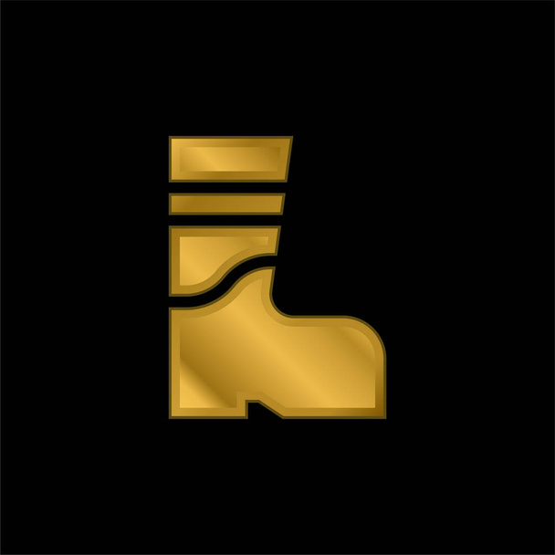 Botas chapado en oro icono metálico o logo vector - Vector, imagen