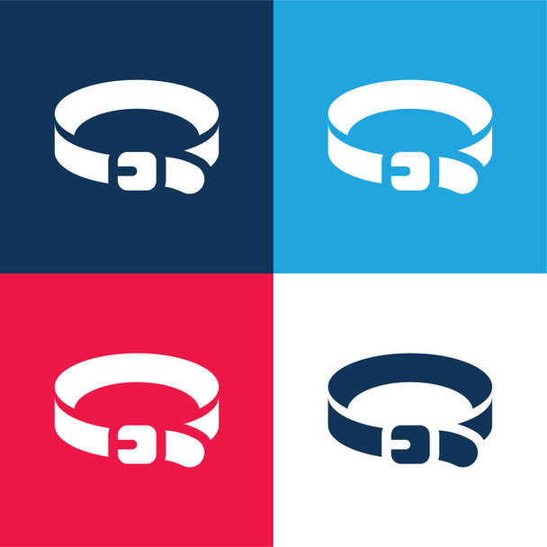 Cintura blu e rosso quattro colori set icona minima - Vettoriali, immagini