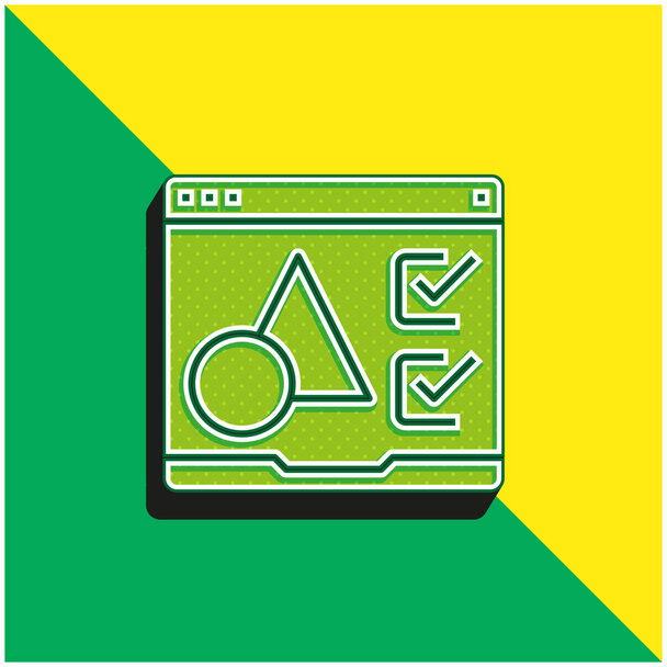 Stručné zelené a žluté moderní 3D vektorové logo - Vektor, obrázek