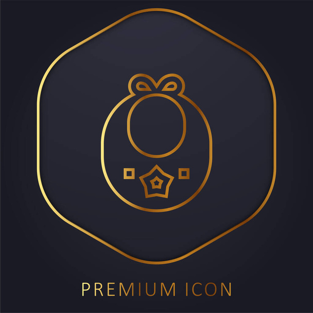 Bib línea dorada logotipo premium o icono - Vector, imagen