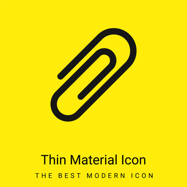 Pièce jointe icône matérielle jaune vif minimale - Vecteur, image
