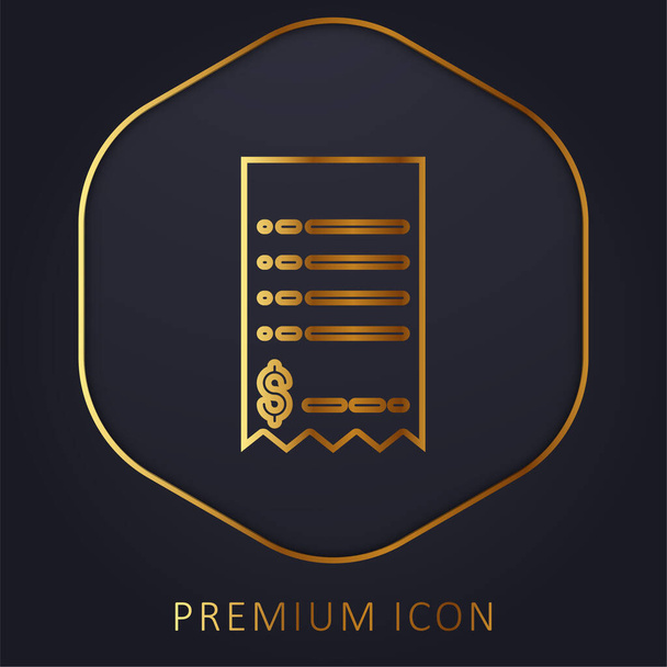 Bill linha dourada logotipo premium ou ícone - Vetor, Imagem