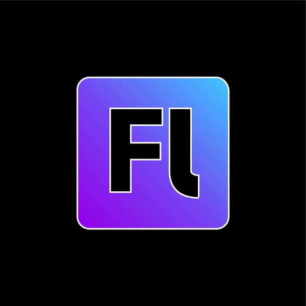 Adobe Flash Player ikona wektora niebieskiego gradientu - Wektor, obraz