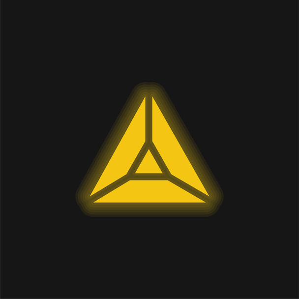 Amethyst yellow glowing neon icon - Vector, Image