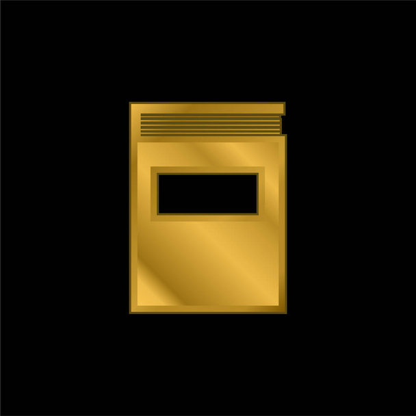 Книга чорної обкладинки золотий металевий значок або вектор логотипу
 - Вектор, зображення
