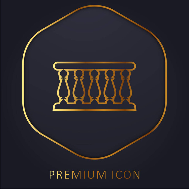Μπαλκόνι χρυσή γραμμή premium λογότυπο ή εικονίδιο - Διάνυσμα, εικόνα