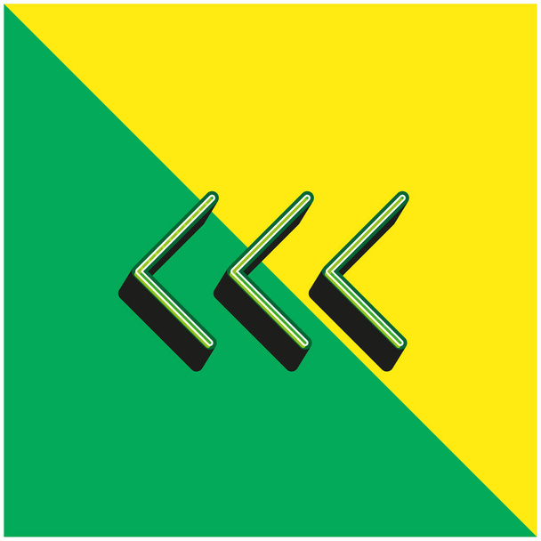Arrowheads Pointing To The Left Green and yellow modern 3d vector icon logo - Vector, Image