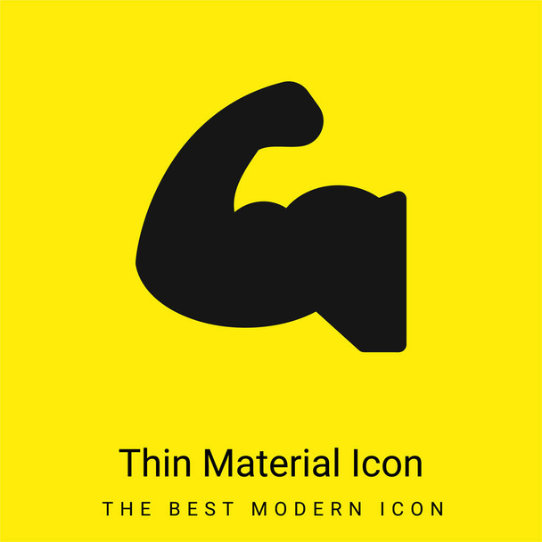 Biceps minimaal helder geel materiaal icoon - Vector, afbeelding