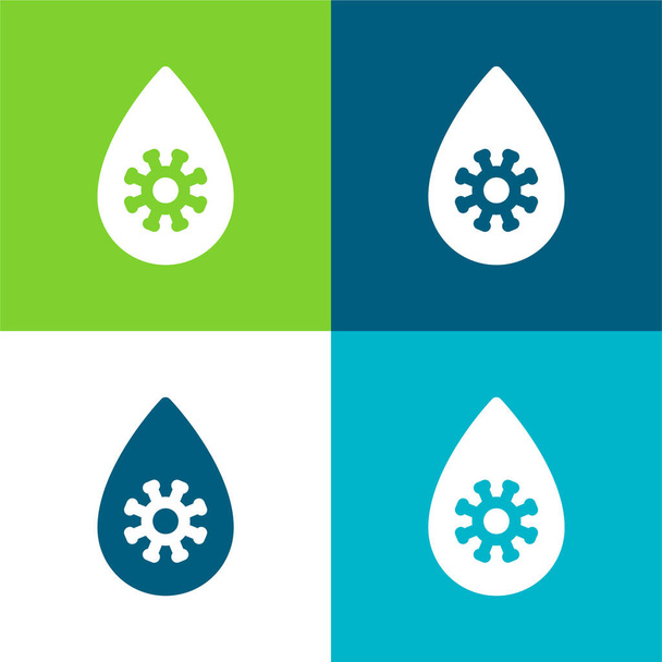 Krevní test Byt čtyři barvy minimální ikona nastavena - Vektor, obrázek