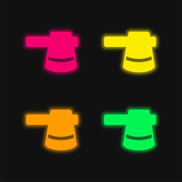 icona vettoriale al neon incandescente a quattro colori Ax - Vettoriali, immagini