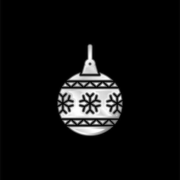 Ikona metalowa pokryta srebrem - Wektor, obraz