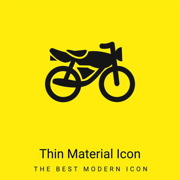 Black Motorbike minimal bright yellow material icon - Vector, Image