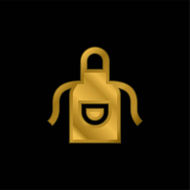 Apron gold plated metalic icon or logo vector - Vector, Image
