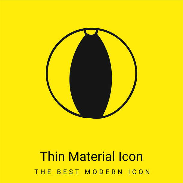 Beach Ball minimal bright yellow material icon - Vector, Image