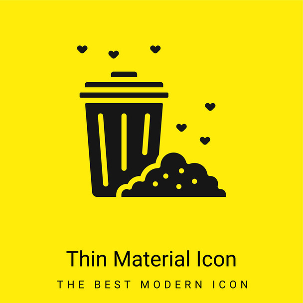 Bin minime icône matériau jaune vif - Vecteur, image