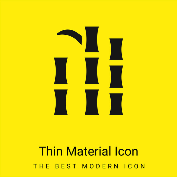 Ícone de material amarelo brilhante mínimo de bambu - Vetor, Imagem