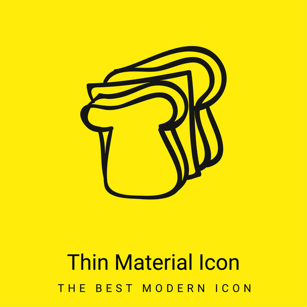 Fatias desenhadas à mão de pão ícone de material amarelo brilhante mínimo - Vetor, Imagem
