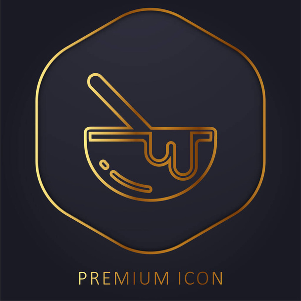 Ciotola linea dorata logo premium o icona - Vettoriali, immagini