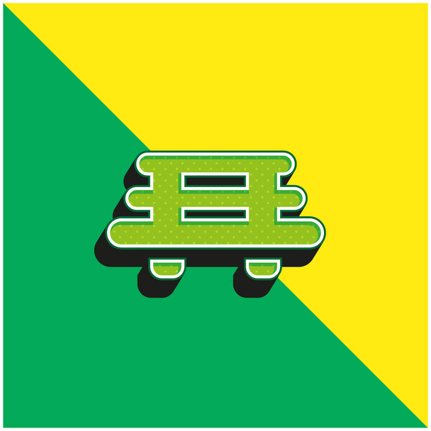 Bench Groen en geel modern 3D vector icoon logo - Vector, afbeelding