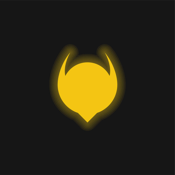 Forma abstracta amarillo brillante icono de neón - Vector, imagen
