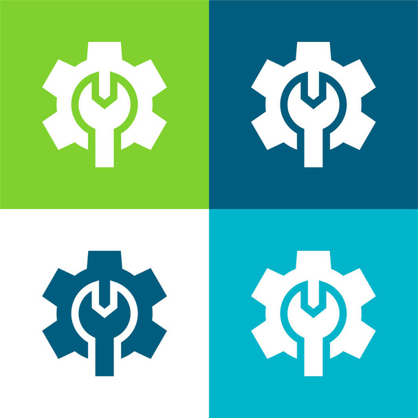 Admin Płaskie cztery kolory minimalny zestaw ikon - Wektor, obraz