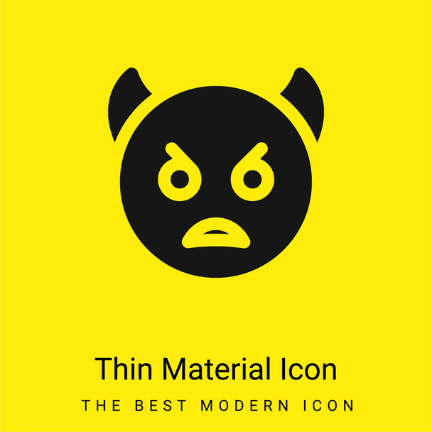 Angry minime icône matérielle jaune vif - Vecteur, image