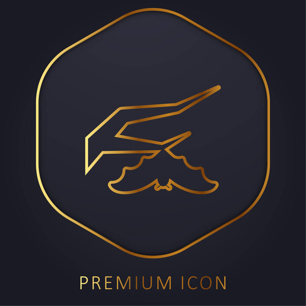 Branch Bat línea dorada logotipo premium o icono - Vector, imagen