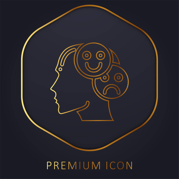 Bipolární zlatá čára prémie logo nebo ikona - Vektor, obrázek