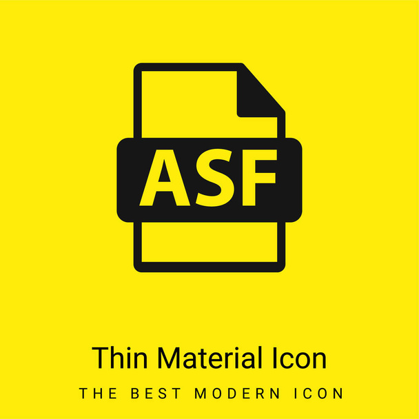 Asf Bestand Formaat Symbool minimaal felgeel materiaal icoon - Vector, afbeelding