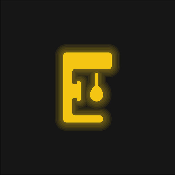 Boxing Ball sárga izzó neon ikon - Vektor, kép