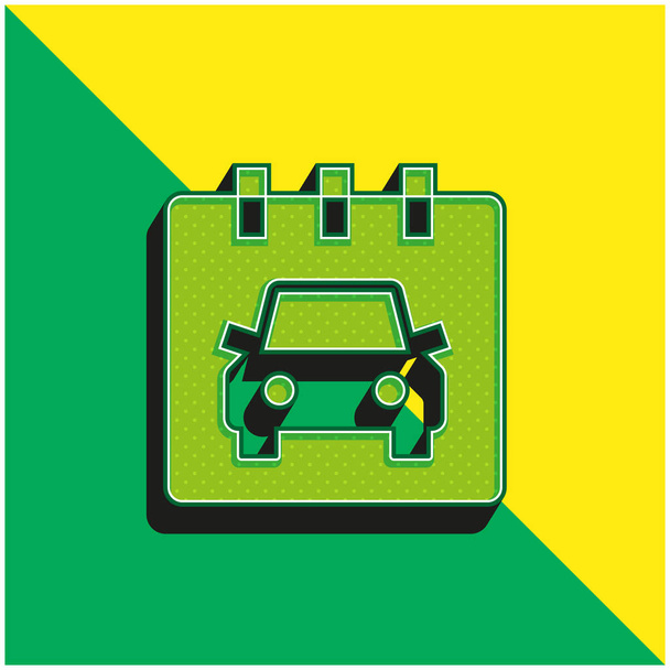 Ernennung Grünes und gelbes modernes 3D-Vektorsymbol-Logo - Vektor, Bild