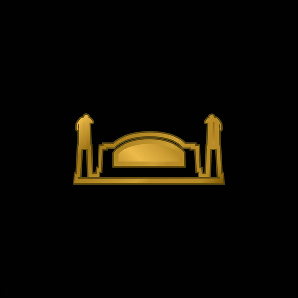 Bell Telephone Memorial, USA gold plated metalic icon or logo vector - Vector, Image
